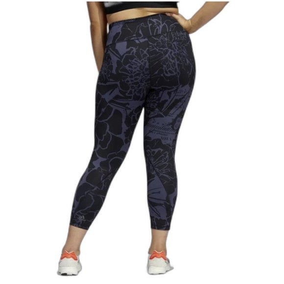 Adidas HD4460 Optime Superher Training Leggings Blue Floral - Picture 2 of 6